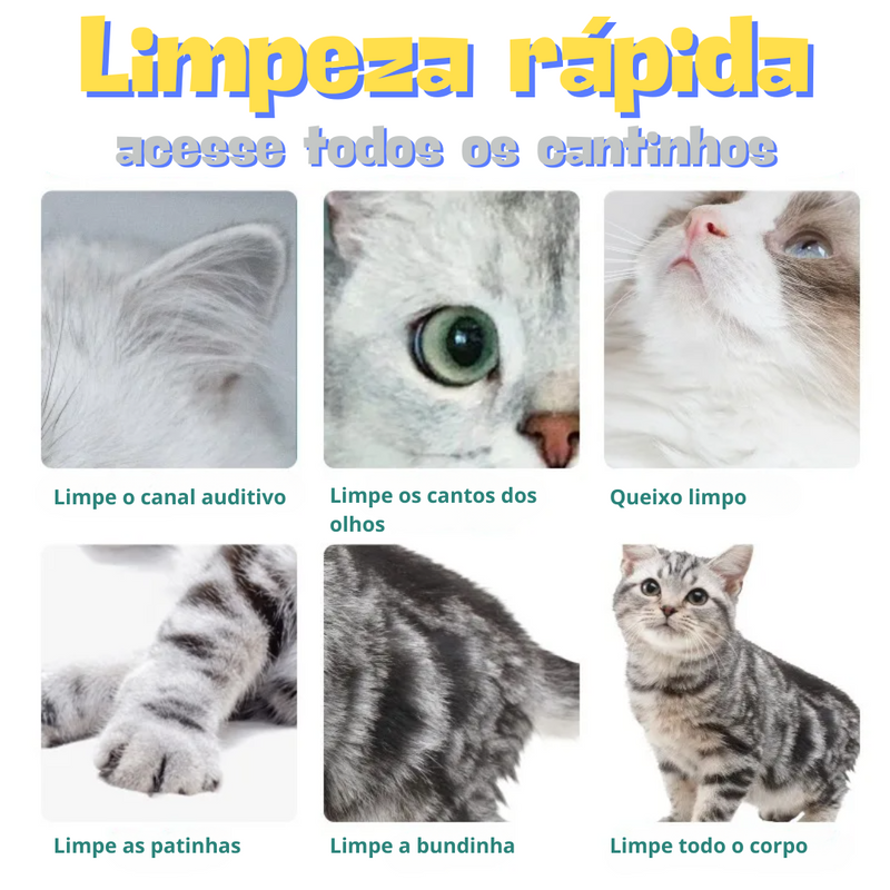 Luva Umedecida Antibacteriana para Pets