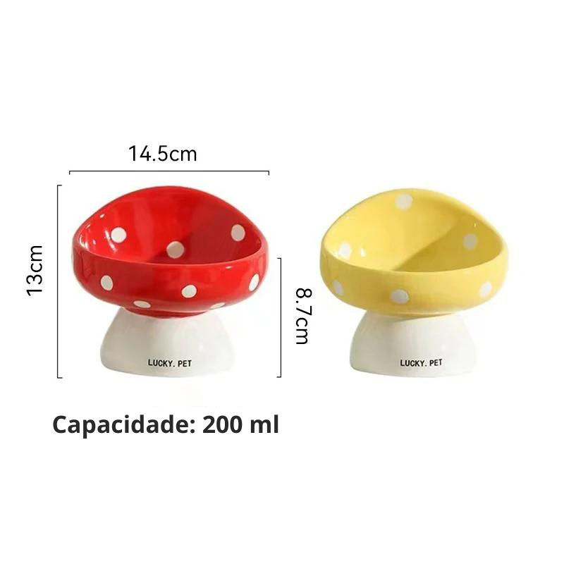 Comedouro de Cerâmica Cogumelo