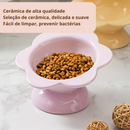 Comedouro Elevado de Cerâmica Flor