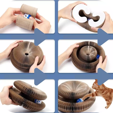 Brinquedo arranhador dobrável para gatos