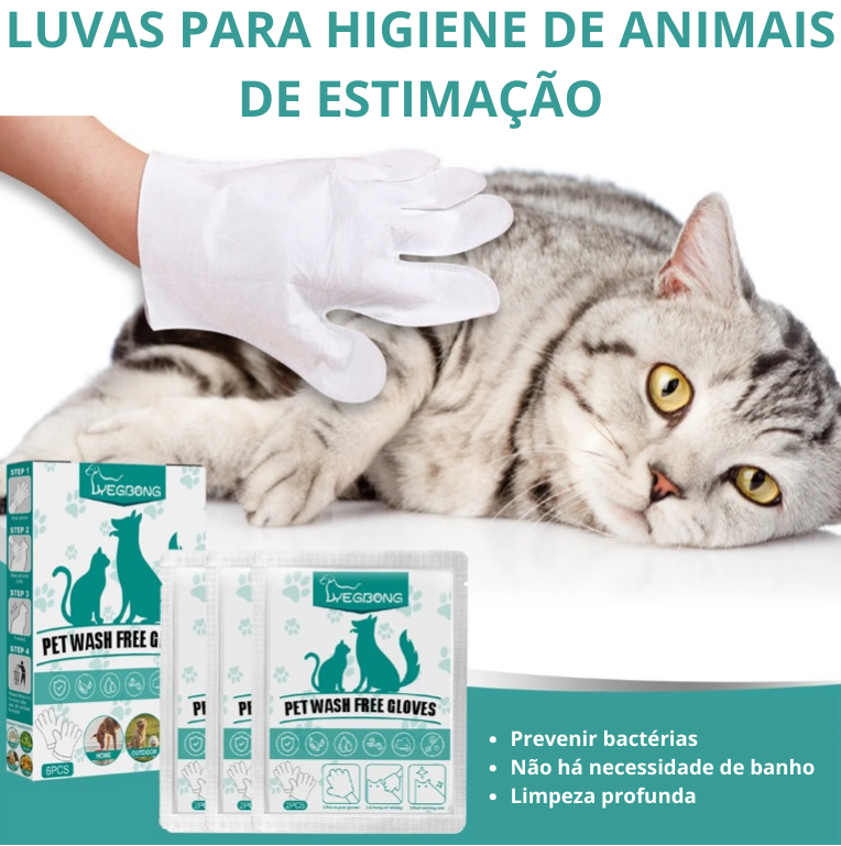 Luvas Umedecidas para Banho a Seco