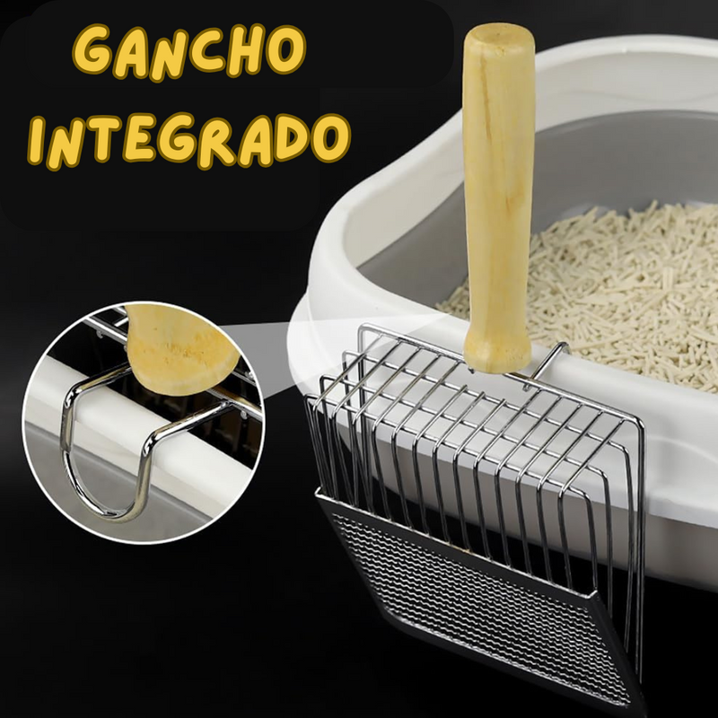 Pá Inox Pro Clean 2 em 1 para Areia de Gato
