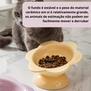 Comedouro Elevado de Cerâmica Flor