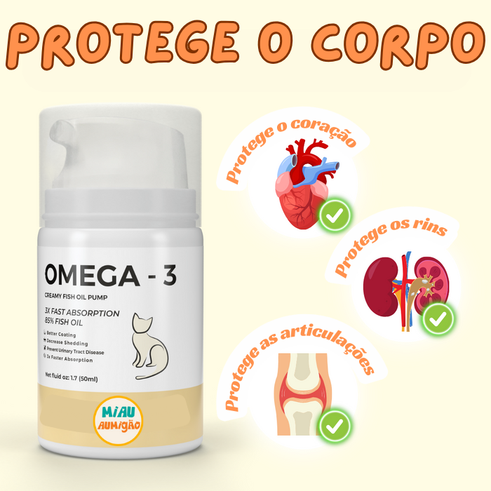 Suplemento Ômega-3 - Óleo de Peixe Cremoso para Gatos - OmeCat3