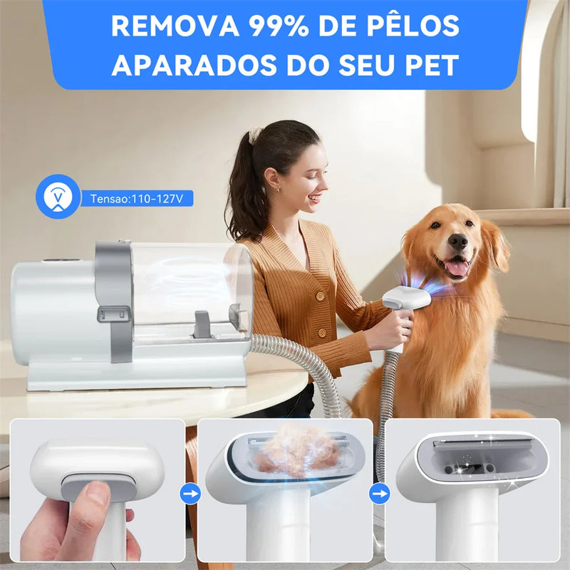 Aspirador e Aparador de Pelos 7 em 1