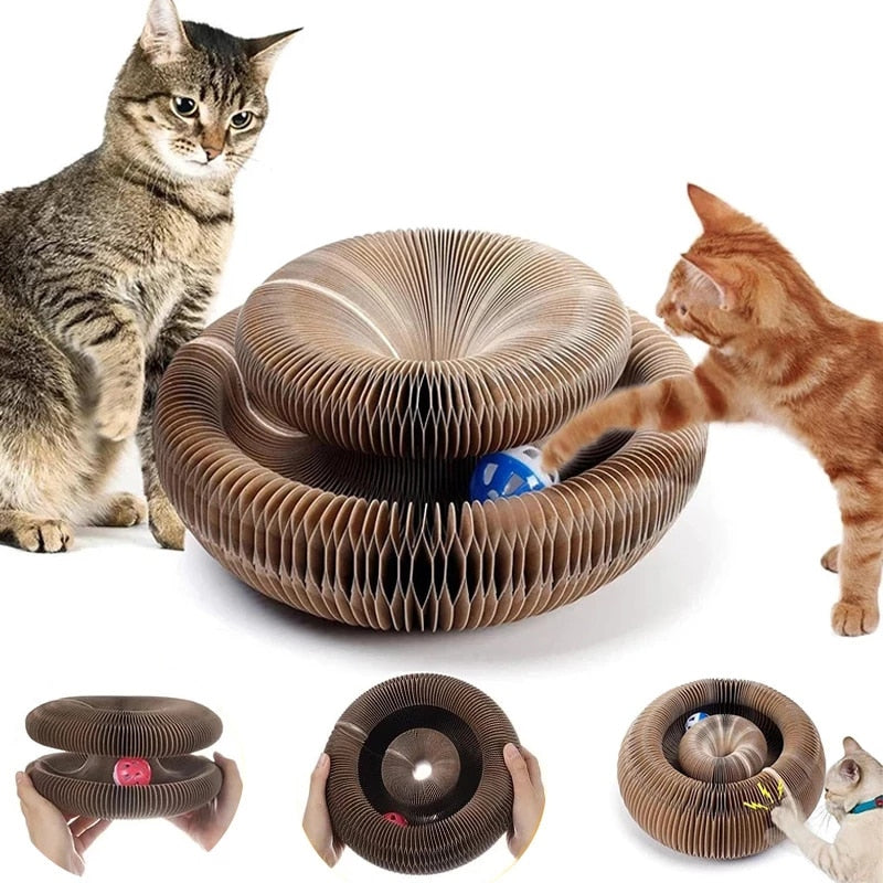 Brinquedo arranhador dobrável para gatos