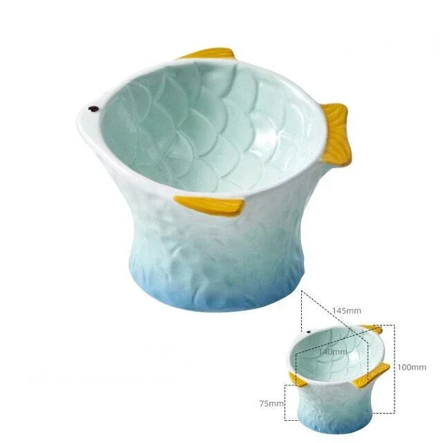 Comedouro de Cerâmica Elevado Peixe