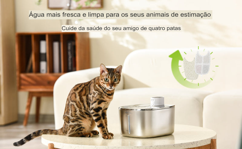 Filtro Repositor - Fonte de Água Sem Fio em Inox
